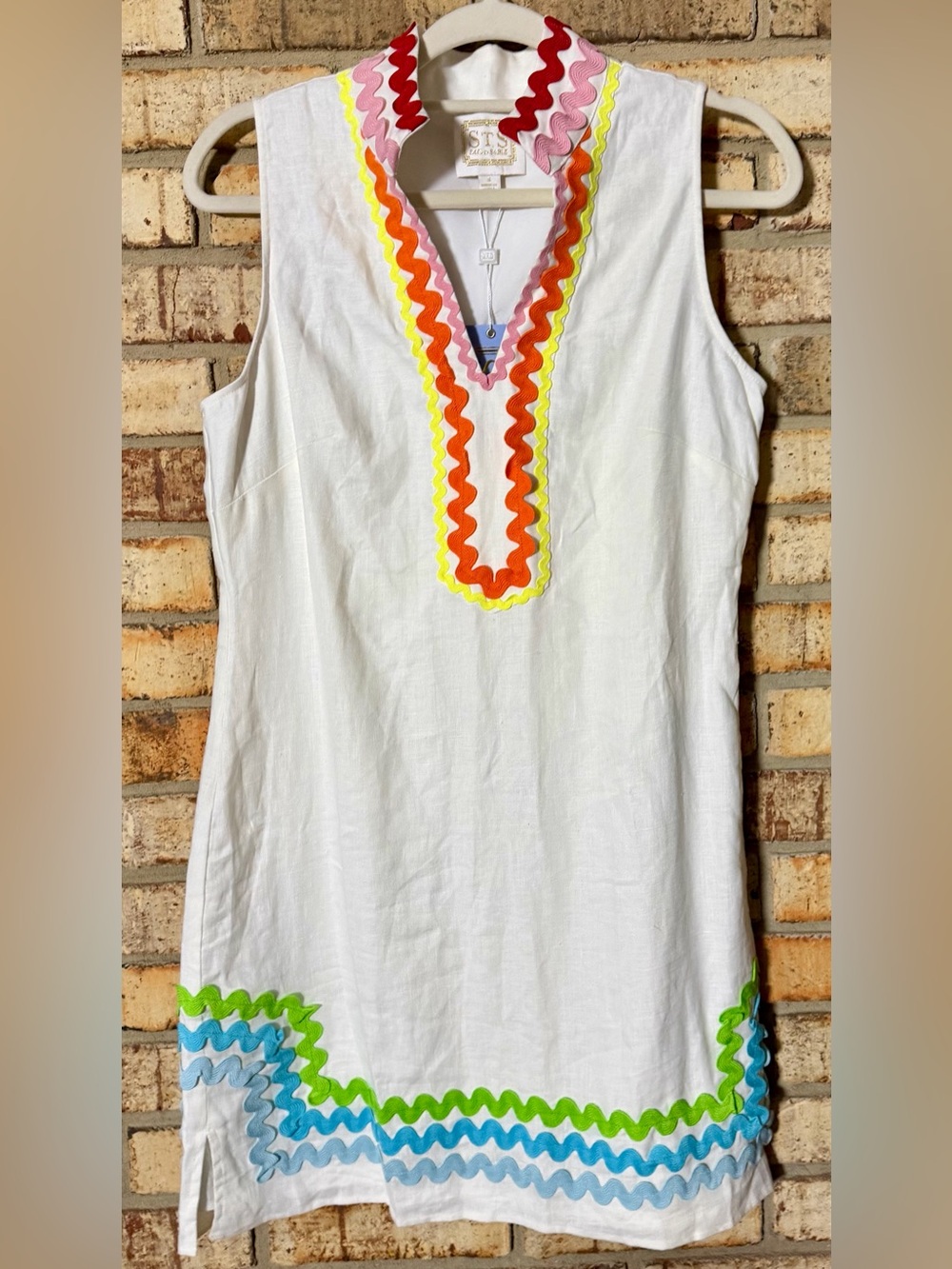 Sail to Sable white linen dress S NWT
